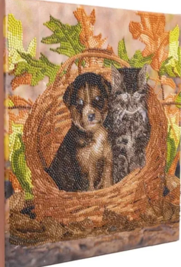 Crystal Art - Kit Broderie Diamant - Chat et Chien* Broderie Diamant|Chiens