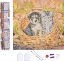 Crystal Art - Kit Broderie Diamant - Chat et Chien* Broderie Diamant|Chiens
