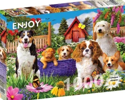 Enjoy Puzzle Écusson pour Chiot* Chiens|Forêts, Fleurs Et Jardins