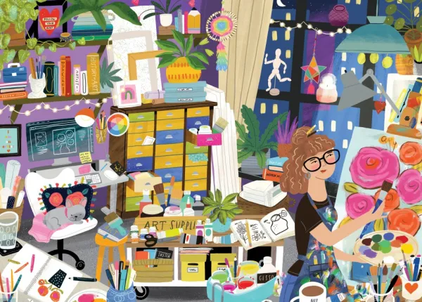 Pieces & Peace Cynthia Frenette - Mon Lieu Préféré : l'Atelier d'Art*Femme De 1 500 Pièces|De 1 500 Pièces