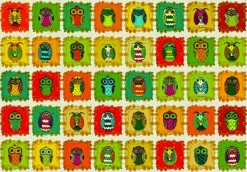 DToys David Katai Eszter : Pattern Owls* Animaux De La Forêt|Collages