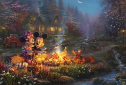 Schmidt Spiele Disney - Mickey & Minnie Petite Douceur Au Feu de camp - Eco-Friendly*Enfant À Partir De 9 Ans|Puzzles Pour Enfants