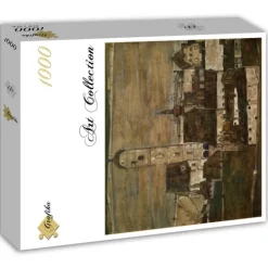 Grafika Egon Schiele : Stein sur le Danube II, 1913* Carré|Art