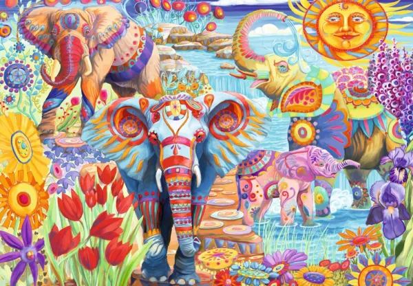 Bluebird Puzzle Elephants in the Garden* Art|De 1 000 Pièces