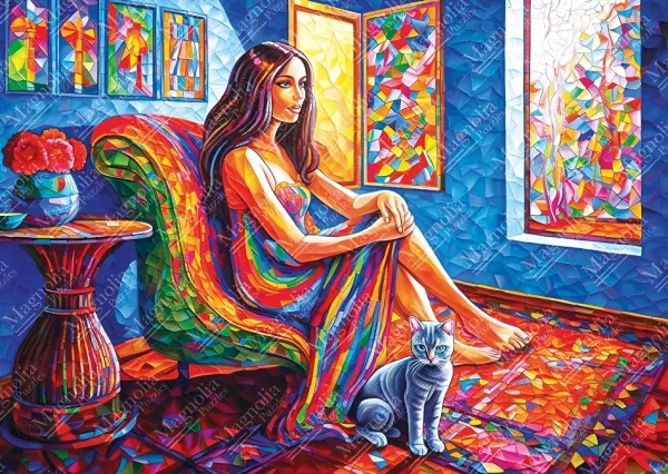 Magnolia Elif Hürdogan - Woman with Cat*Femme Chats|Déco Et Objets