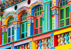 Bluebird Puzzle Façade Colorée, Singapour* Villes Et Villages|De 1 000 Pièces