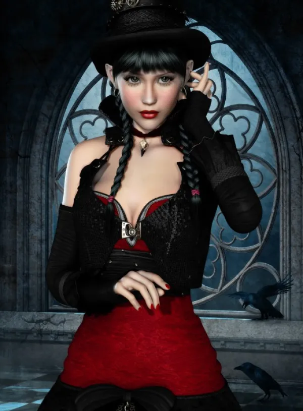 Grafika Femme Gothique aux Corbeaux*Femme De 2 000 Pièces|De 2 000 Pièces