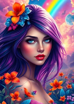 Alipson Puzzle Fille Arc-en-Ciel*Femme Hommes Et Femmes|Forêts, Fleurs Et Jardins