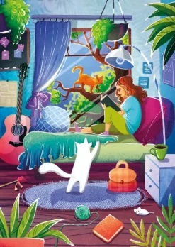 Magnolia Fille et Chats*Femme Chats|Déco Et Objets