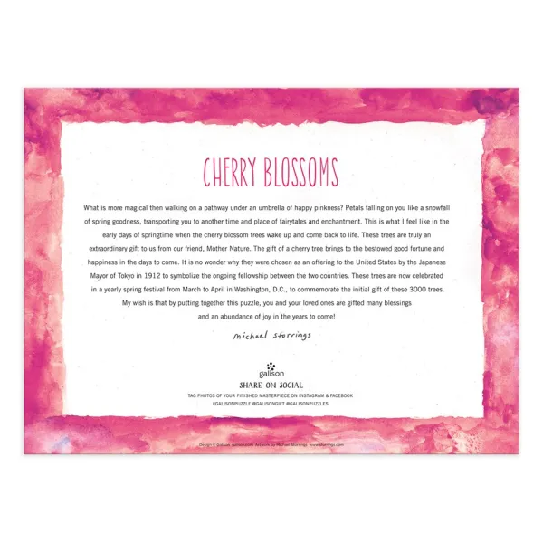 Galison Fleurs de Cerisier - Puzzle 1000 Pièces* Parcs Naturels Et Nationaux|Forêts, Fleurs Et Jardins