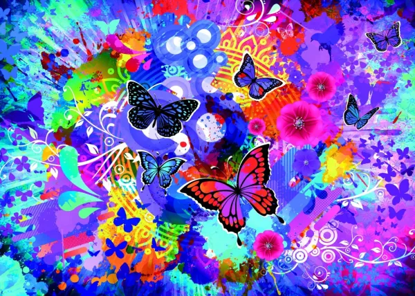 Grafika Fleurs et Papillons Colorés* Forêts, Fleurs Et Jardins|De 500 À 999 Pièces