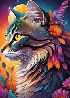 Bluebird Puzzle Floral Cat* Chats|Forêts, Fleurs Et Jardins