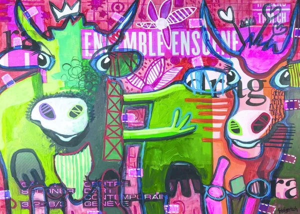 Heye Fredi Gertsch - Cool Cattle - Striped Cows* Animaux De La Ferme|Collages