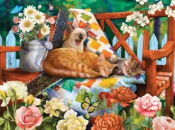SunsOut Garden Cats* Chats|Forêts, Fleurs Et Jardins