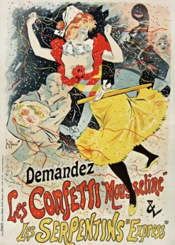 Grafika Georges Meunier - Confettis et Serpentins, 1894*Femme Hommes Et Femmes|Affiches De Cinéma, Publicité