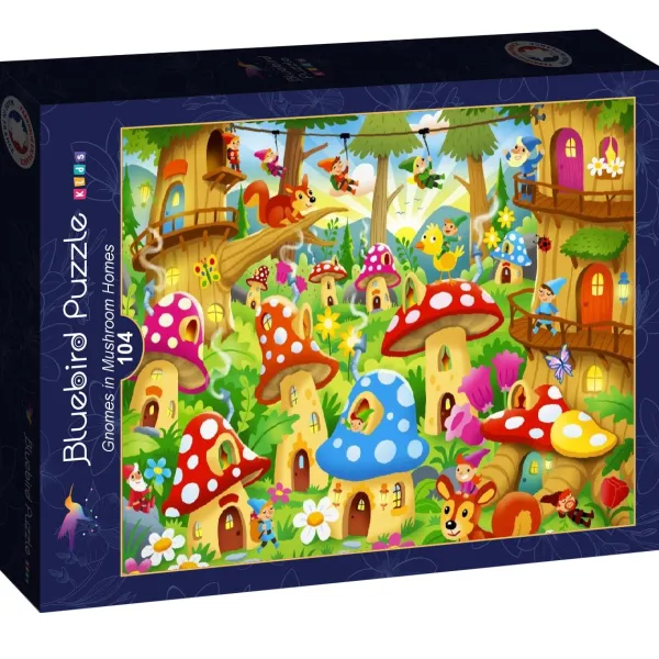 Bluebird Puzzle Gnomes in Mushroom Homes*Enfant Puzzles Pour Enfants|Animaux Sauvages