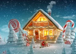 Bluebird Puzzle Illuminated Christmas Cottage*Femme Noël|Cottages Et Châlets