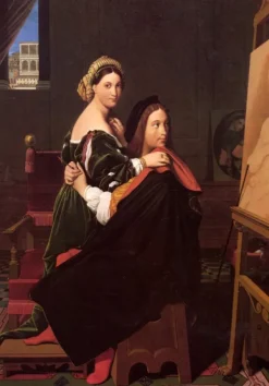 Grafika Kids Ingres Jean-Auguste-Dominique - Jean-Auguste-Dominique Ingres : Raphaël et la Fornarina, 1814*Enfant Art|Dès 6 Ans : 50 À 100 Pièces