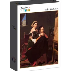 Grafika Kids Ingres Jean-Auguste-Dominique - Jean-Auguste-Dominique Ingres : Raphaël et la Fornarina, 1814*Enfant Art|Dès 6 Ans : 50 À 100 Pièces