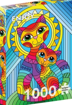 Enjoy Puzzle Inseparable Cat and Kitten* Chats|De 1 000 Pièces