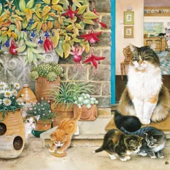 Alipson Puzzle IVORY CATS - Agneatha et ses Chatons sur le Pas de la Porte* Chats|Carré