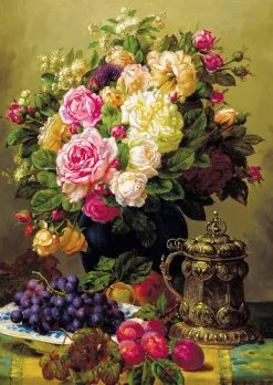 Enjoy Puzzle Jean-Baptiste Robie - Still Life with Roses* Forêts, Fleurs Et Jardins|Art