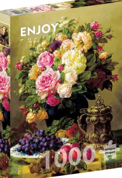 Enjoy Puzzle Jean-Baptiste Robie - Still Life with Roses* Forêts, Fleurs Et Jardins|Art