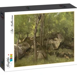 Grafika Kids Jean-Baptiste-Camille Corot : Rochers en Forêt de Fontainebleau, 1860-1865*Enfant Art|Dès 6 Ans : 50 À 100 Pièces