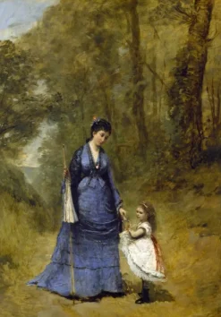 Grafika Kids Jean-Baptiste-Camille Corot : Madame Stumpf et sa fille, 1872*Enfant Art|Dès 6 Ans : 50 À 100 Pièces