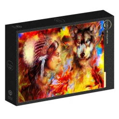 Grafika La Femme Indienne et le Loup*Femme Loups|Hommes Et Femmes