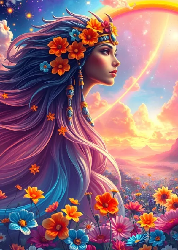 Alipson Puzzle La fille Arc-en-Ciel*Femme Hommes Et Femmes|Forêts, Fleurs Et Jardins