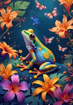Alipson Puzzle La Grenouille et le Bal des Papillons* Forêts, Fleurs Et Jardins|De 1 000 Pièces