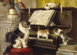 Enjoy Puzzle La Leçon de Piano*Femme Chats|Musique, Danse, Instruments