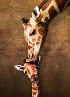 Eurographics La maman girafe et son girafon*Femme Animaux Sauvages|Amour Et Tendresse