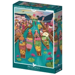 Pieces & Peace Lack Studio - Marché Flottant en Thaïlande*Femme Bateaux|Hommes Et Femmes