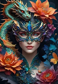 Bluebird Puzzle Lady with a Dragon*Femme Hommes Et Femmes|De 1 000 Pièces