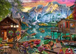 Bluebird Puzzle Lago Di Braies, Italy* Bateaux|Montagnes