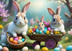 Alipson Puzzle Lapins de Pâques Mignons*Femme Animaux De La Ferme|Déco Et Objets