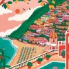 Trefl L'Art De La Couleur : Positano, Italie* Villes Et Villages|Plages Et Îles De Rêve