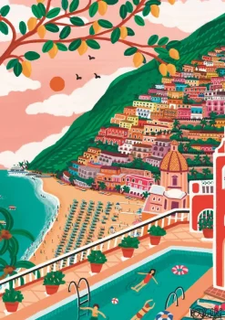 Trefl L'Art De La Couleur : Positano, Italie* Villes Et Villages|Plages Et Îles De Rêve