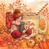 Grafika Laure Phelipon - Douceur d'Automne*Femme Chats|Déco Culinaire