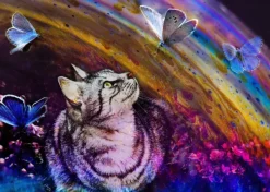 Grafika Le Chat et l'Arc-en-Ciel* Chats|Forêts, Fleurs Et Jardins