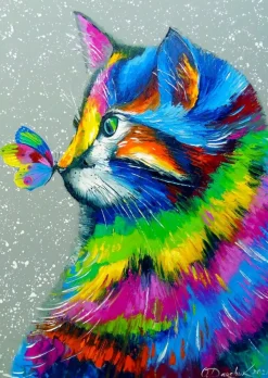 Enjoy Puzzle Le Chat et le Papillon* Chats|De 1 000 Pièces