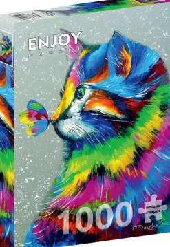 Enjoy Puzzle Le Chat et le Papillon* Chats|De 1 000 Pièces