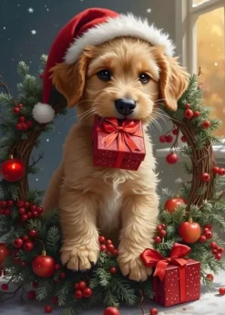 Bluebird Puzzle Le Chiot du Père Noël*Femme Chiens|Noël