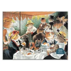 Galison Le Déjeuner des Canotiers Meowsterpiece - 1000 Piece Puzzle*Femme Chats|Humour, Satire Et Wasgij
