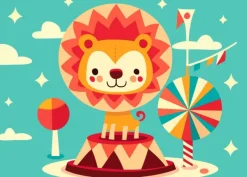 Bluebird Puzzle Le Lionceau Fait son Cirque*Enfant Animaux Sauvages|Dès 4 Ans : 21 À 30 Pièces