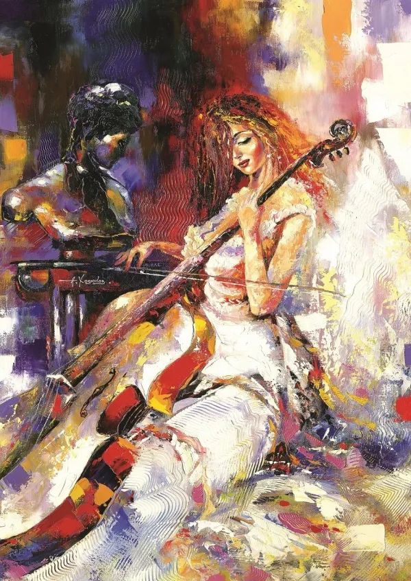 Art Puzzle Le Violoncelliste*Femme Musique, Danse, Instruments|Hommes Et Femmes