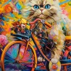 Castorland Le Vélo Fleuri du Chaton*Femme Chats|Humour, Satire Et Wasgij