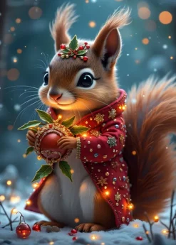 Bluebird Puzzle L'Ecureuil de Noël*Femme Animaux De La Forêt|Noël